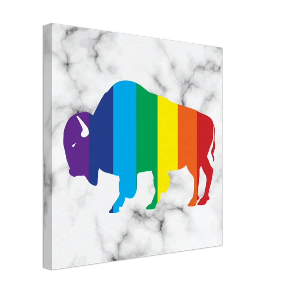 Classic Rainbow Buffalo Canvas - WHITE