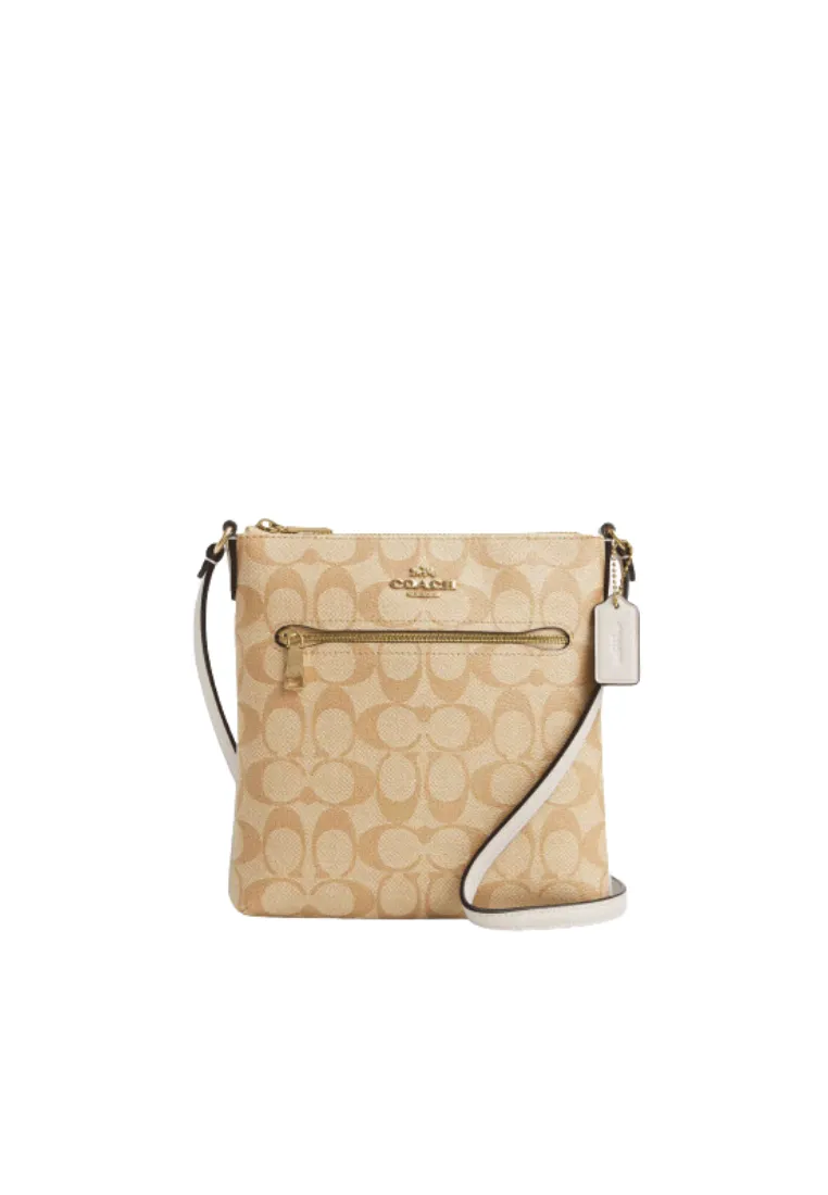 Coach Mini Rowan File Bag In Signature Canvas In Light Khaki CS182