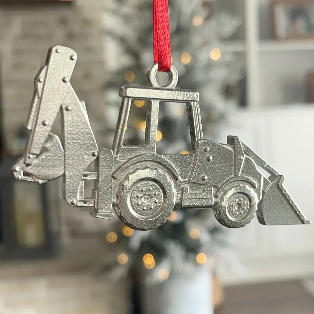 Construction Gifts - Dump Truck - Backhoe - Tool Bag - Construction Vehicle Ornaments