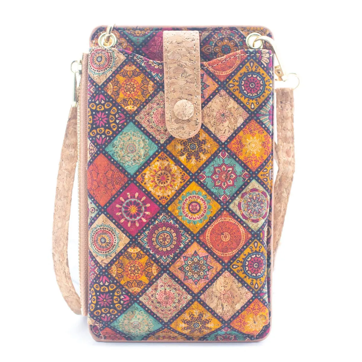 Cork Floral Patterned Phone Crossbody Wallet （6units）BAGD-203-MIX-6