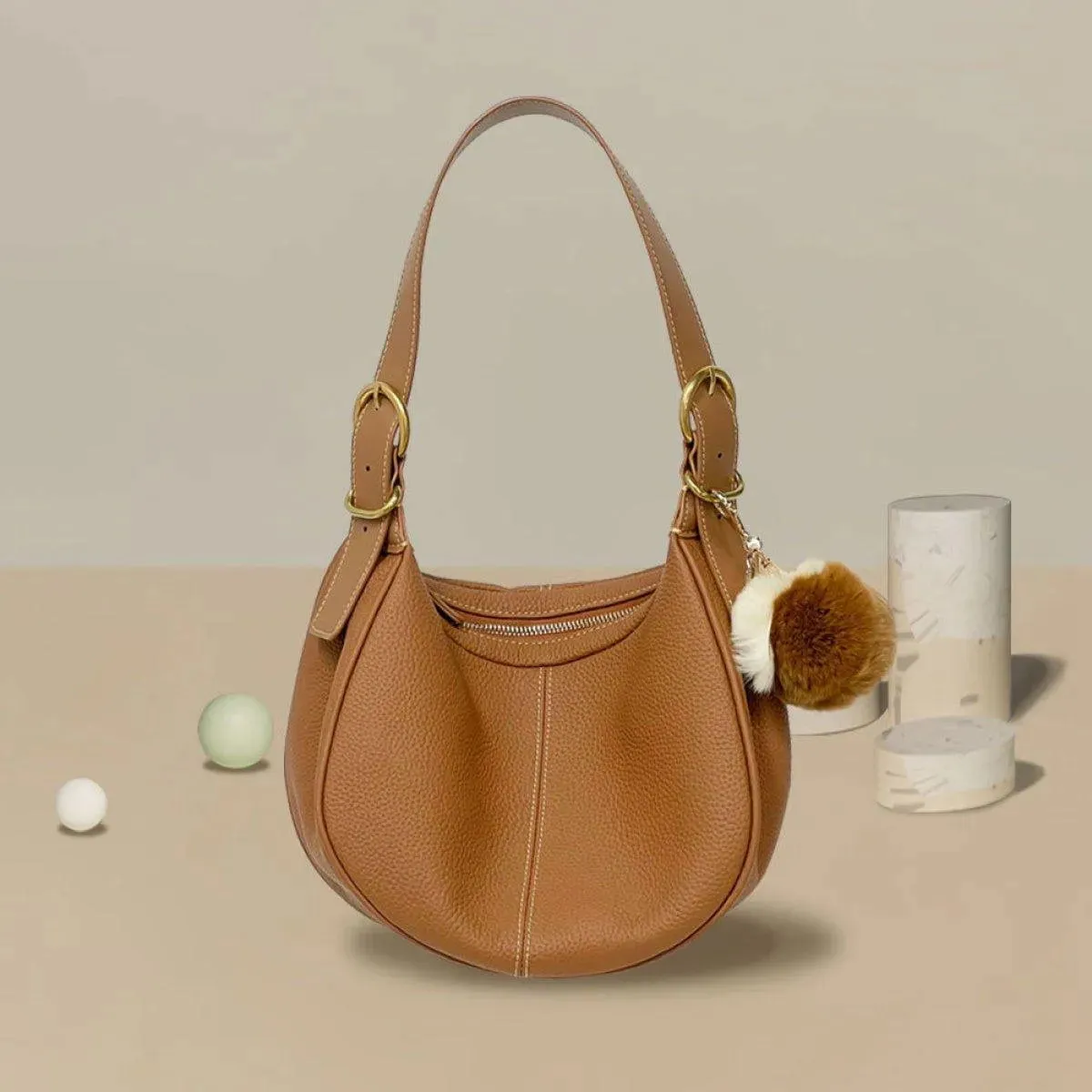 Crescent Shoulder Bag With Removable Handle