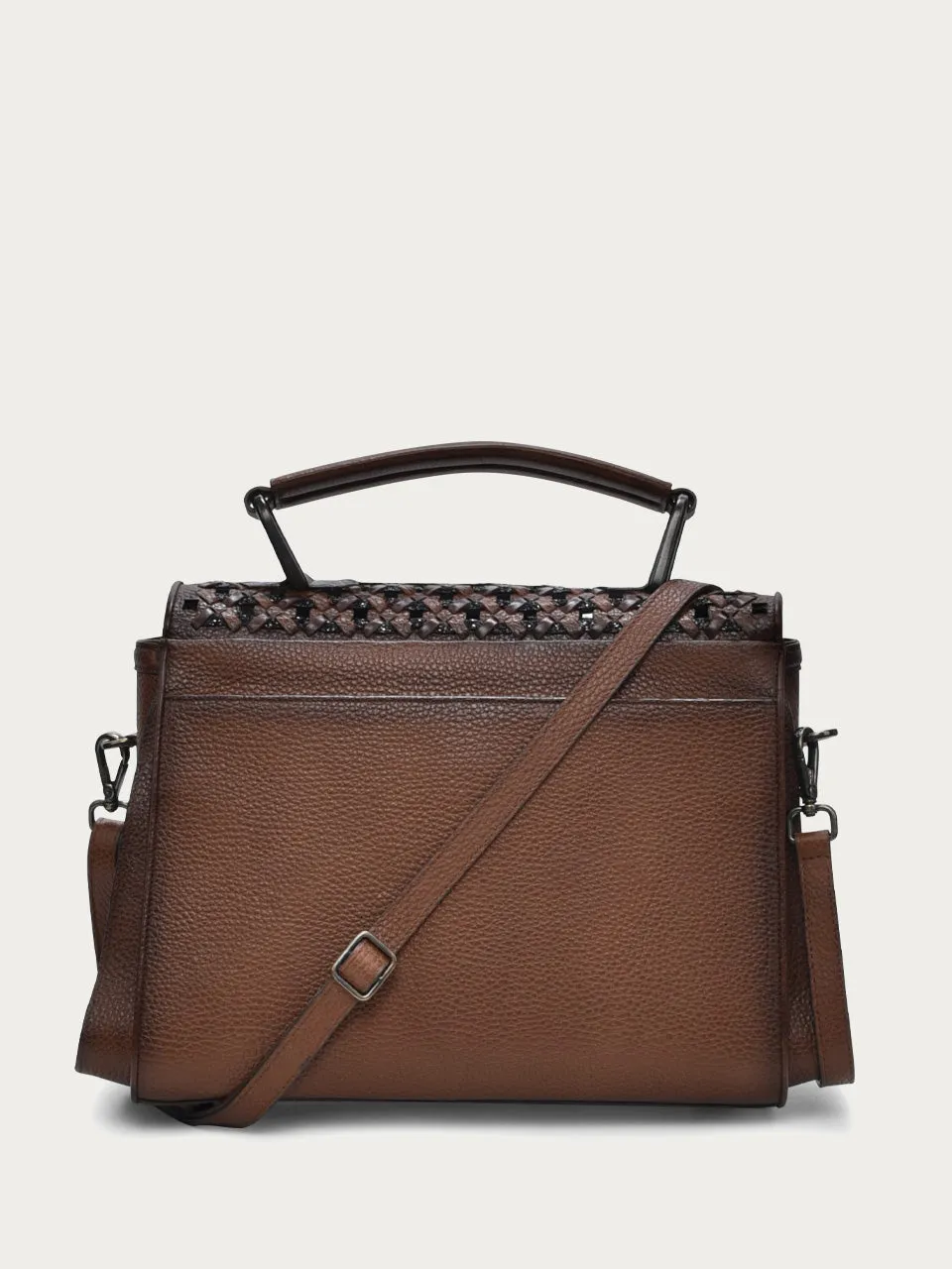 D1352 - LADIES CHOCOLATE  SADDLE BAG