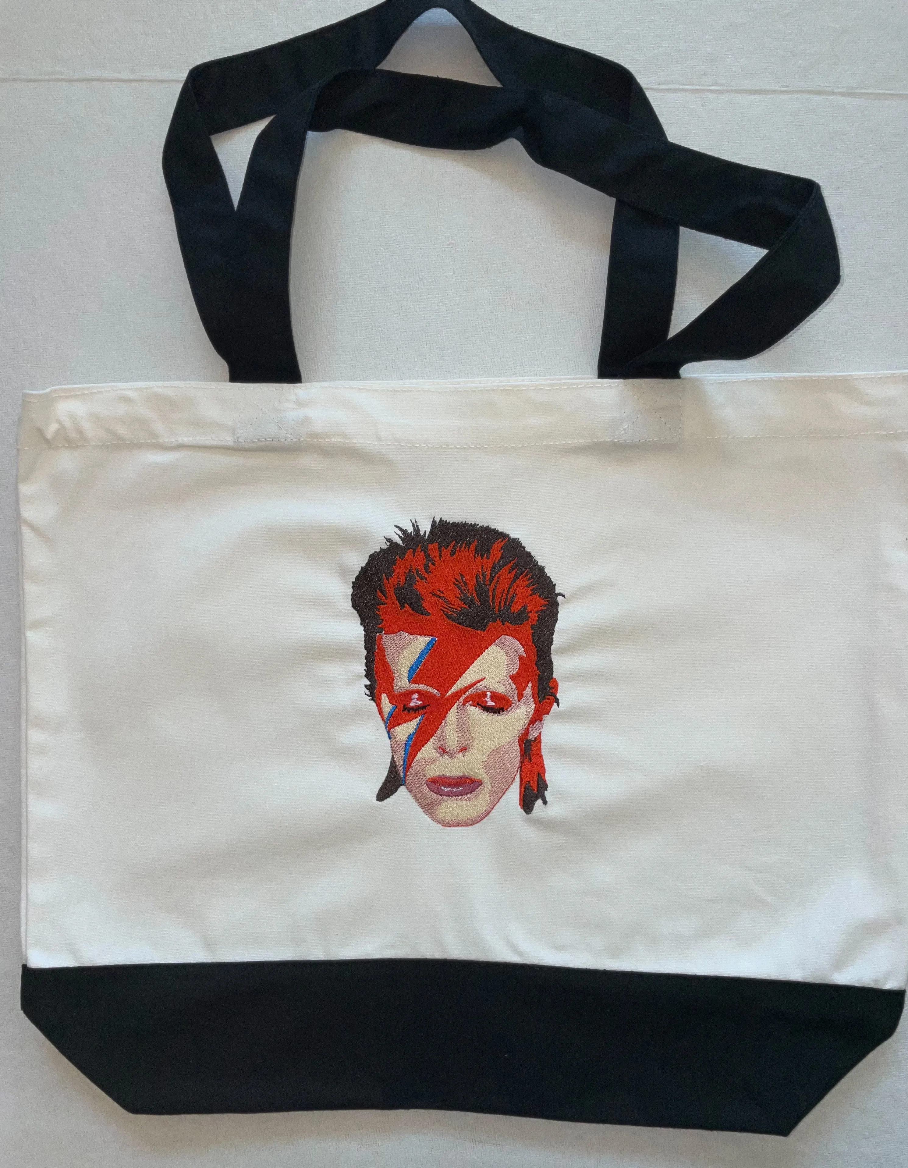 David Bowie / Aladdin Sane Embroidered Cotton Canvas Market Bag