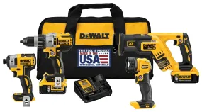 DeWALT DCK494P2 Combination Kit, Battery Included, 20 V, 4-Tool, Lithium-Ion Battery :EA: QUANTITY: 1