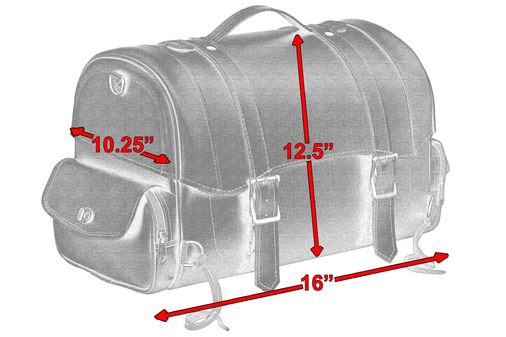 DS381 Updated Leather Motorcycle Trunk Bag Luggage