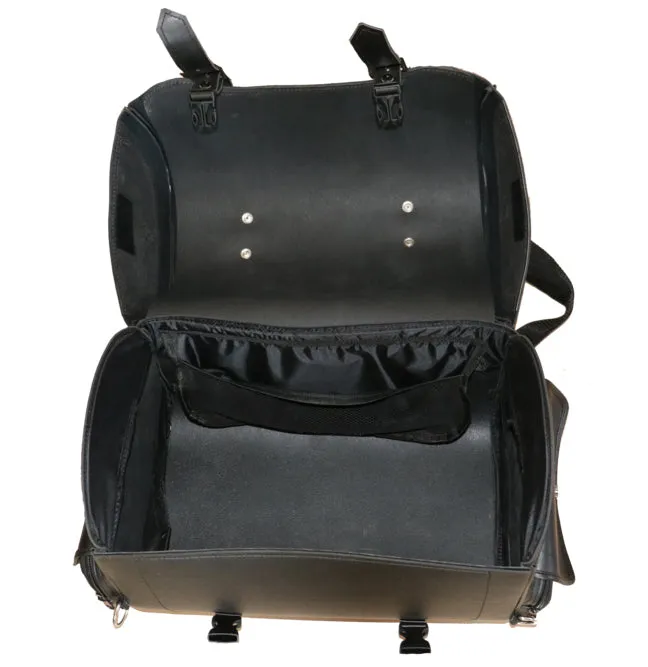 DS381 Updated Leather Motorcycle Trunk Bag Luggage