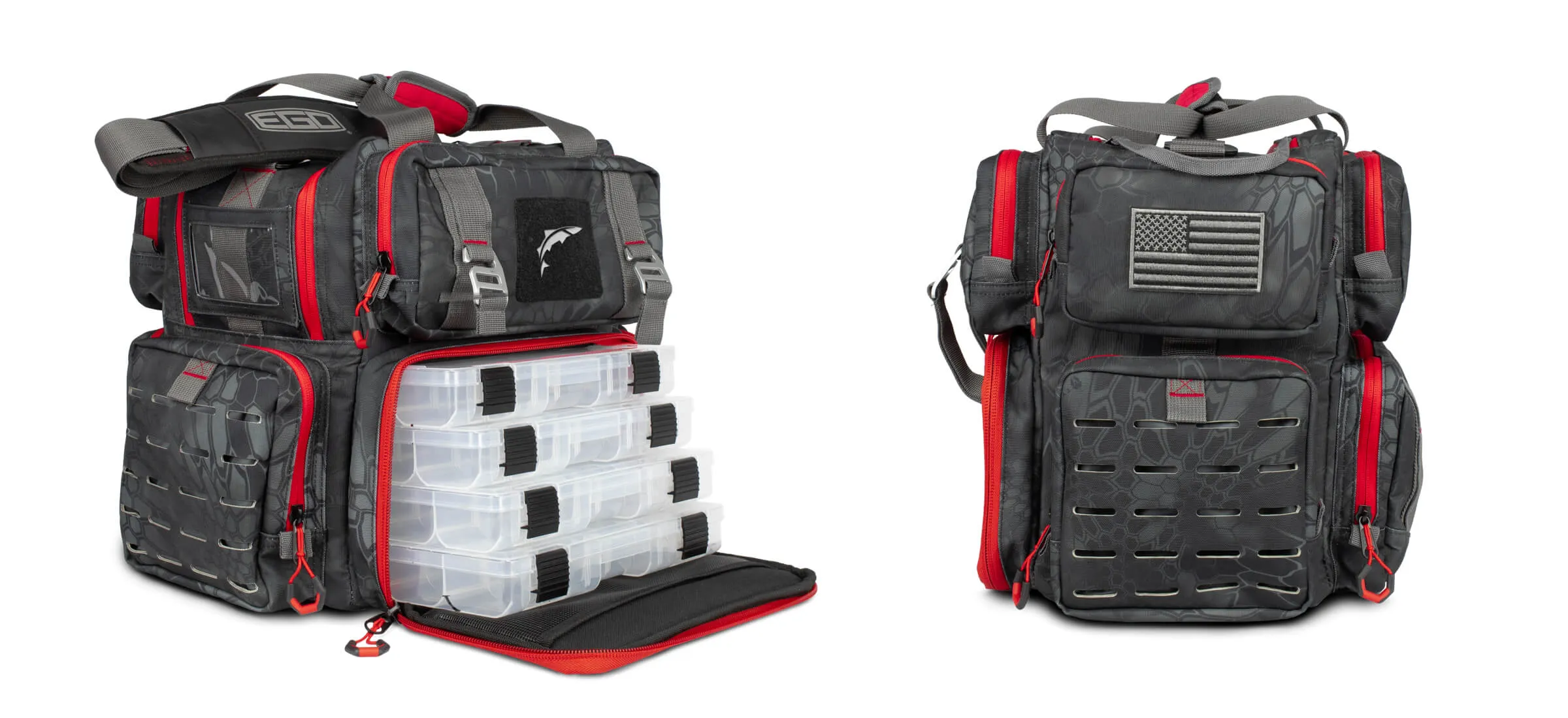 EGO Shoulder Tackle Box Bag w/ 4 Tackle Trays