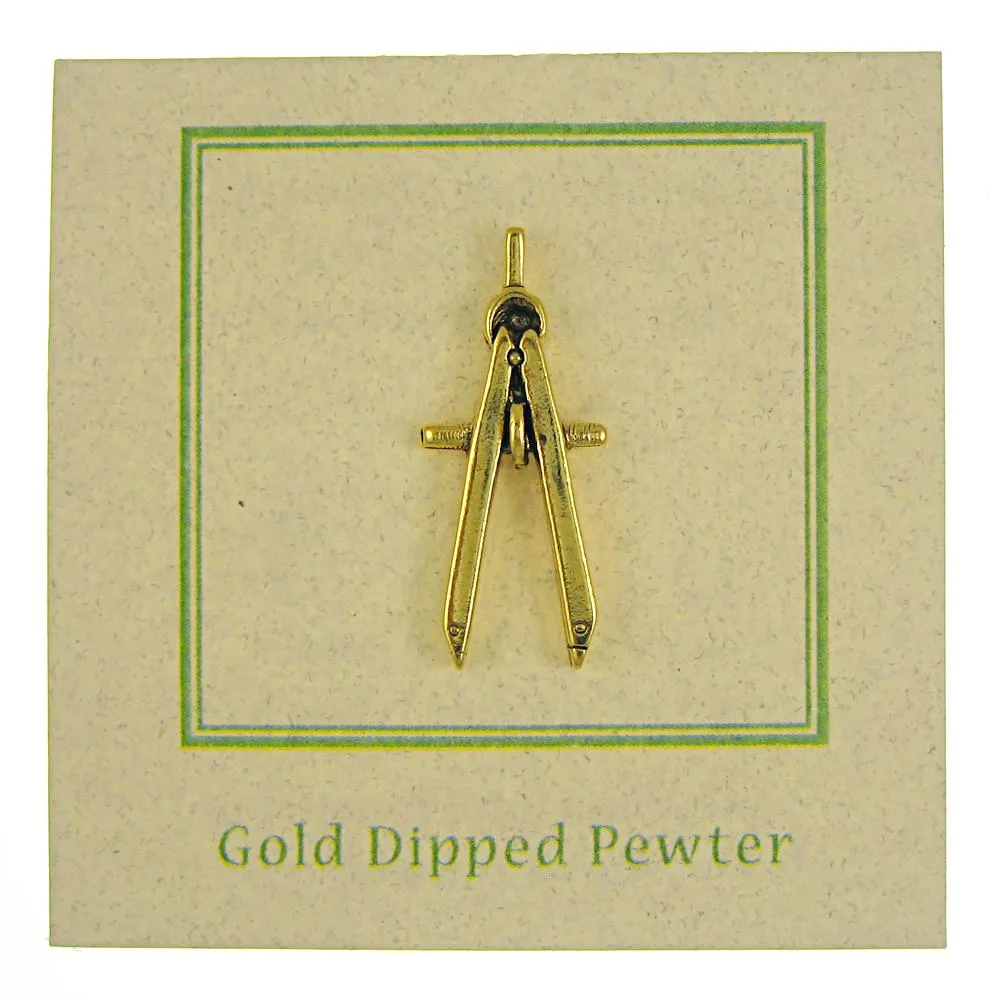 Engineering Compass Gold Lapel Pin