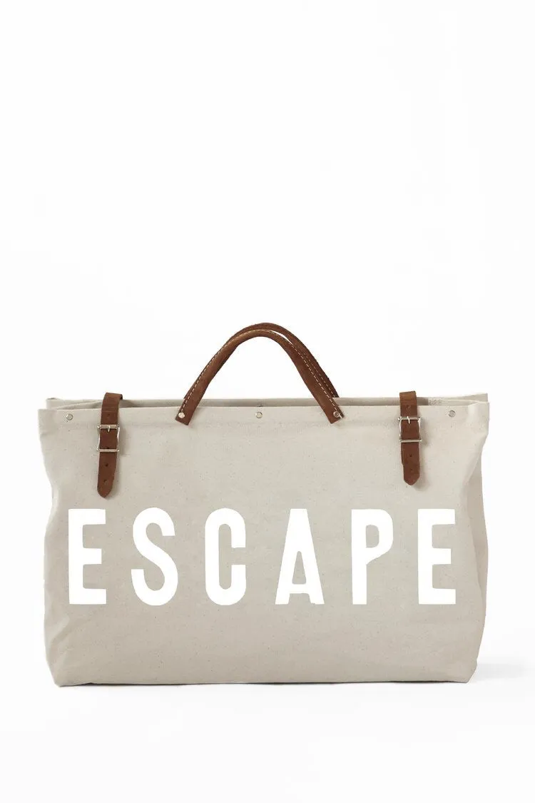 ESCAPE Canvas Bag- White on White