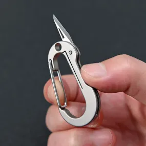 Folding Knife Pocket Cutter Carabiner Keychain