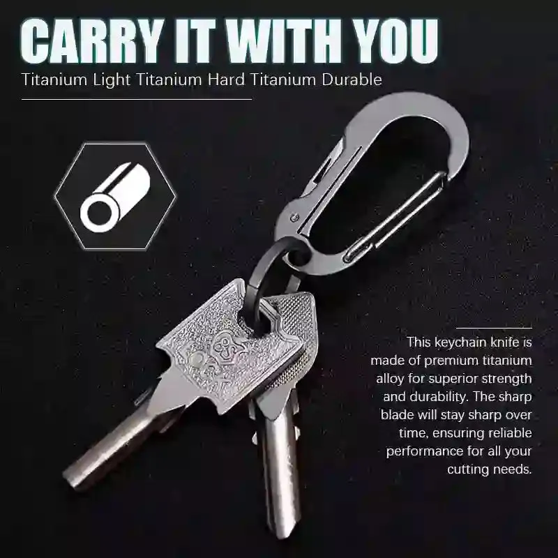 Folding Knife Pocket Cutter Carabiner Keychain