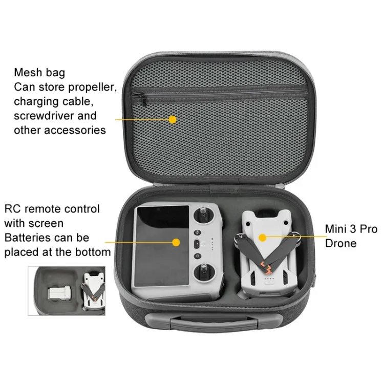 For DJI Mini 3 / 3 Pro Storage Messenger Bag Body Remote Control Handbag Accessories(With Screen Version)