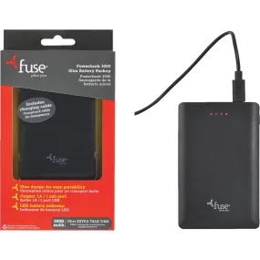 Fuse 3000mAh USB Black Power Bank