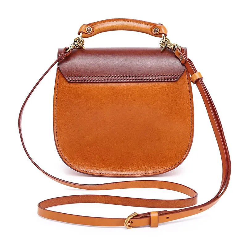 Genuine Leather Saddle Crossbody Bag Small Leather Saddle Bag Purse