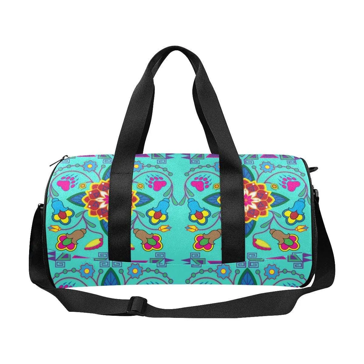 Geometric Floral Winter - Sky Duffle Bag