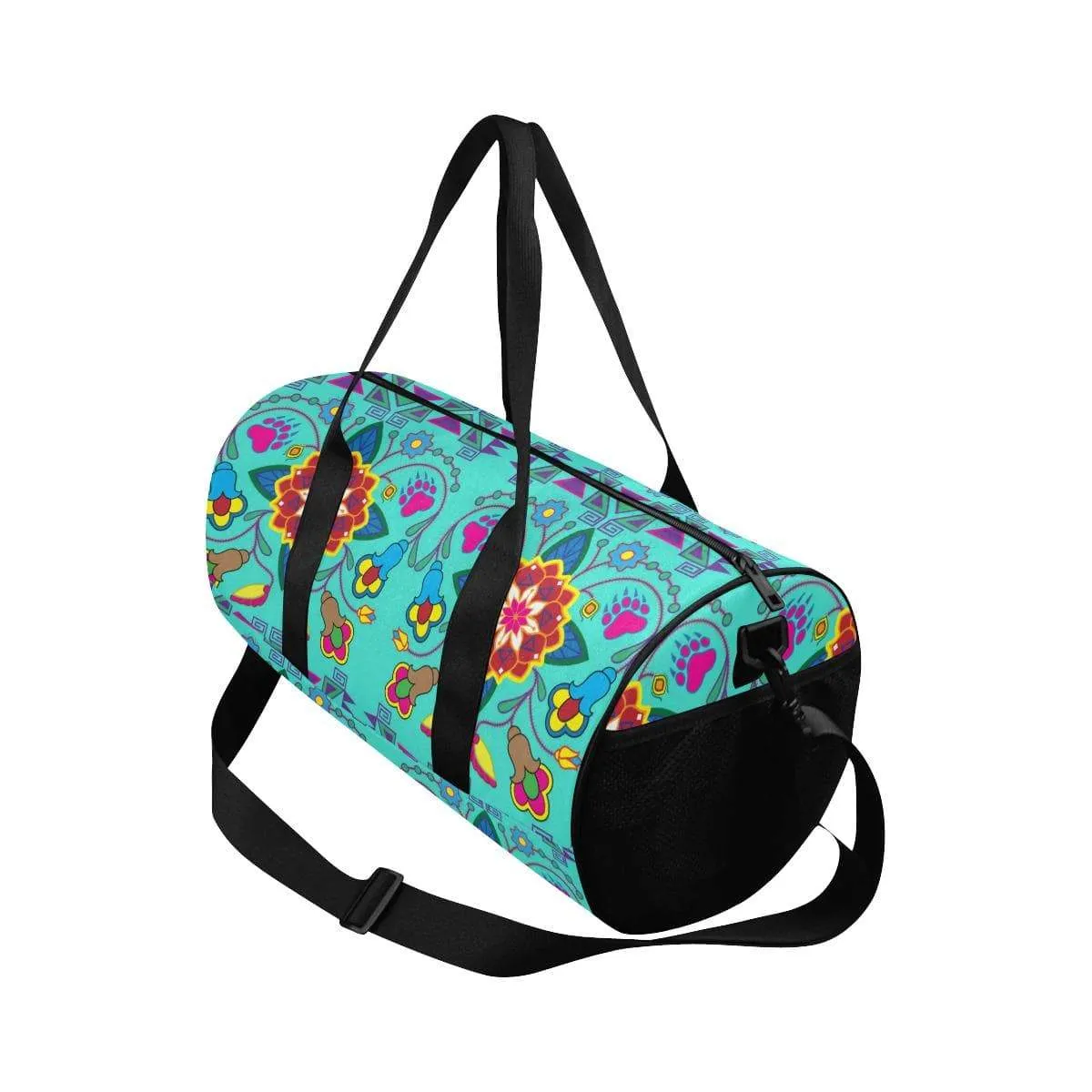 Geometric Floral Winter - Sky Duffle Bag