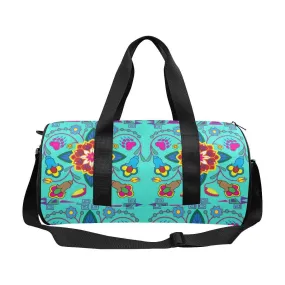 Geometric Floral Winter - Sky Duffle Bag