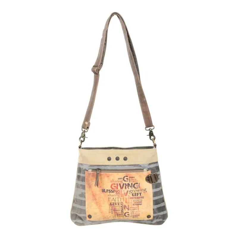 Giving Blessings Growing Double Zipper Shoulder Crossbody Bag