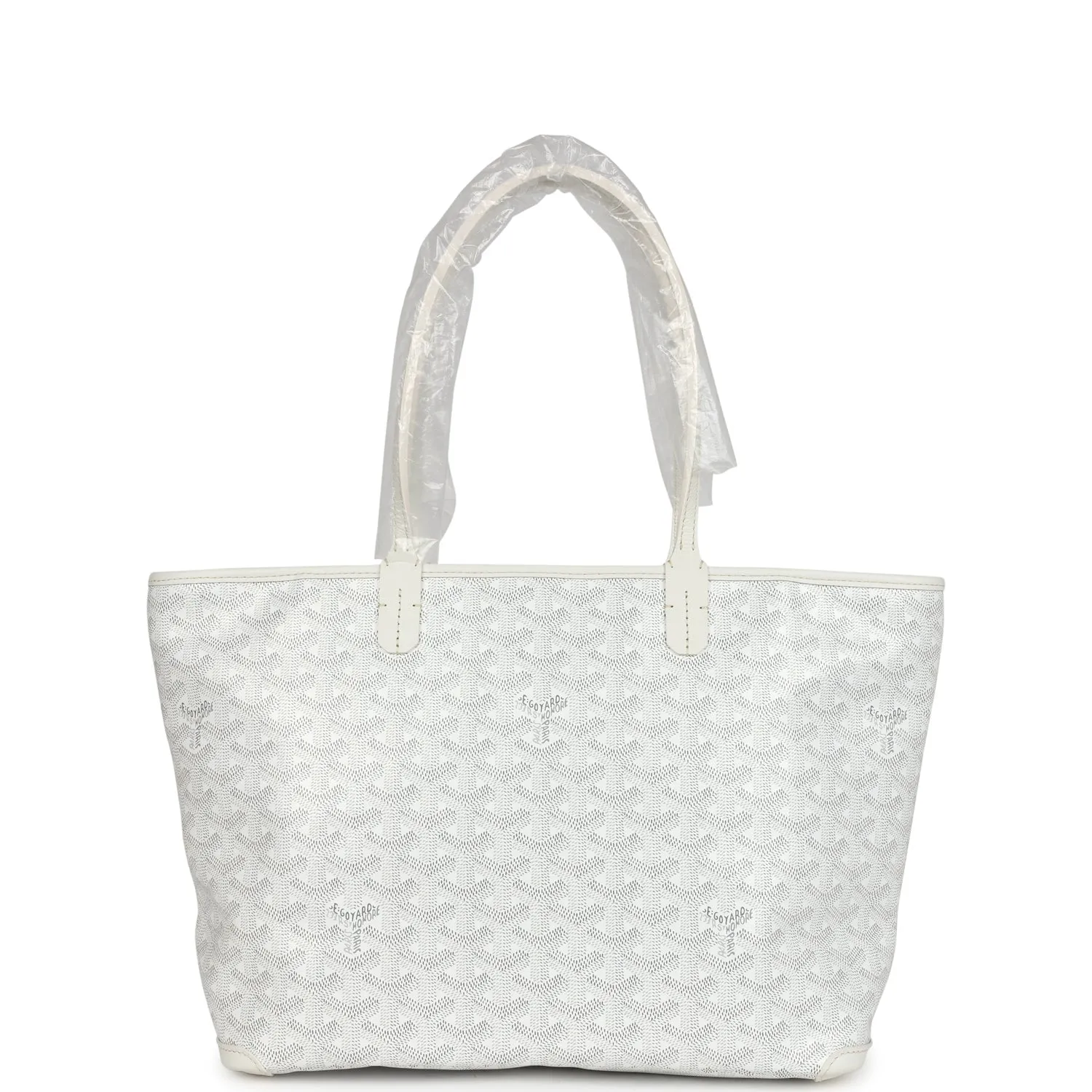 Goyard Goyardine Artois Tote PM Grey Canvas & Chevroches Calfskin Palladium Hardware