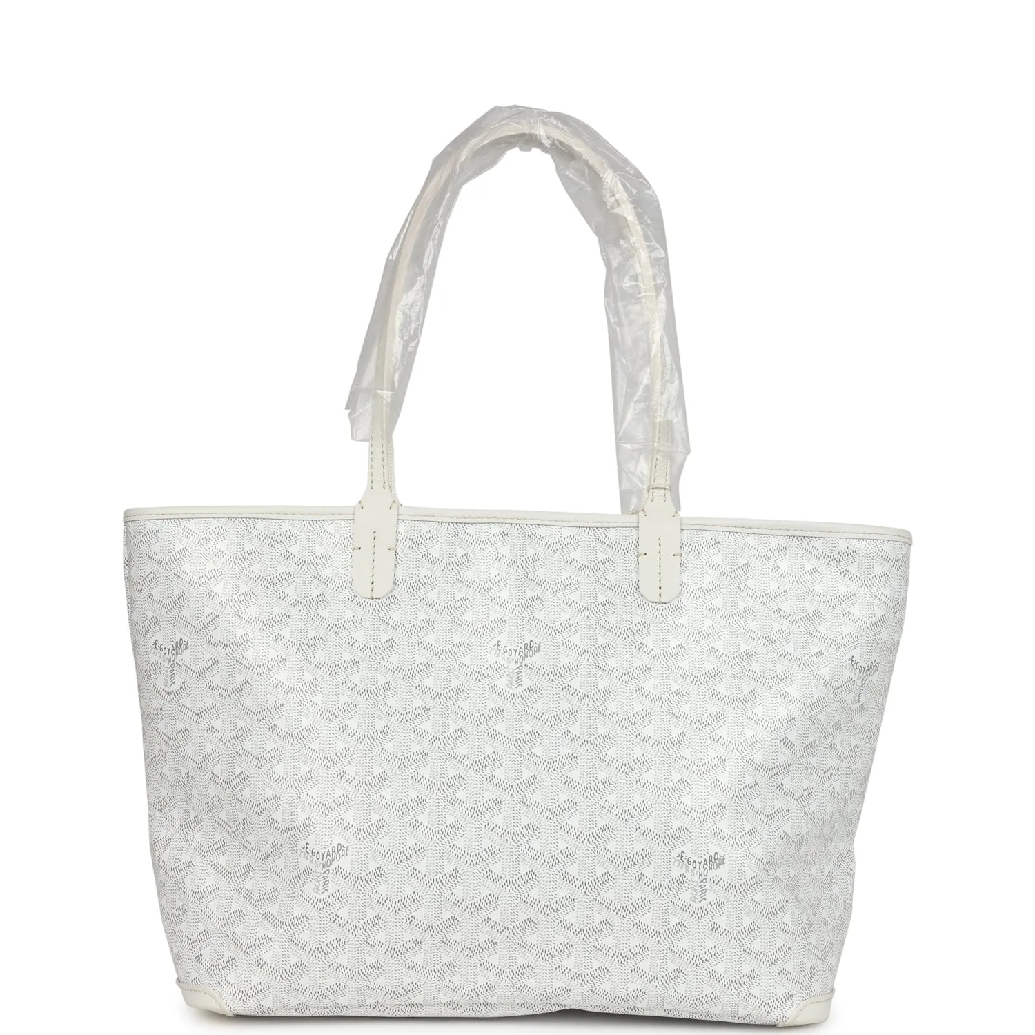 Goyard Goyardine Artois Tote PM Grey Canvas & Chevroches Calfskin Palladium Hardware