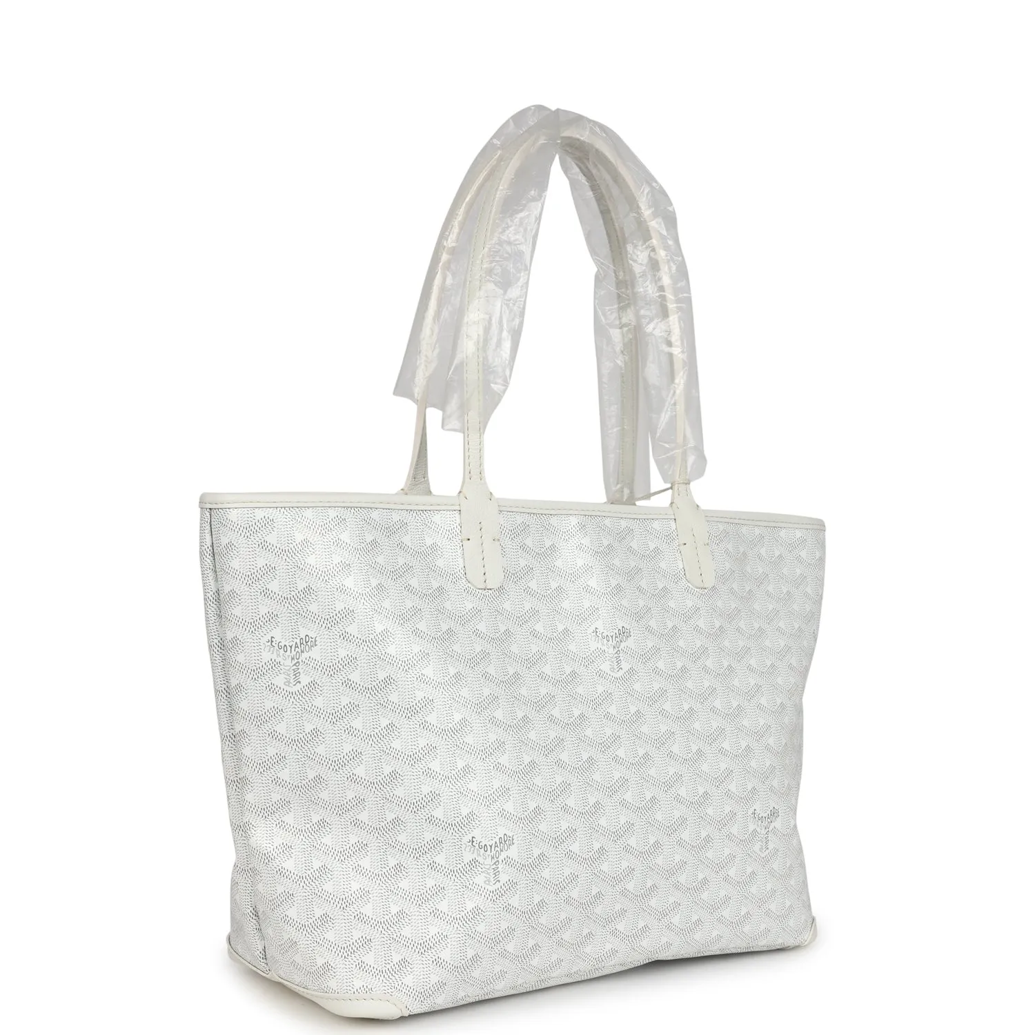 Goyard Goyardine Artois Tote PM Grey Canvas & Chevroches Calfskin Palladium Hardware