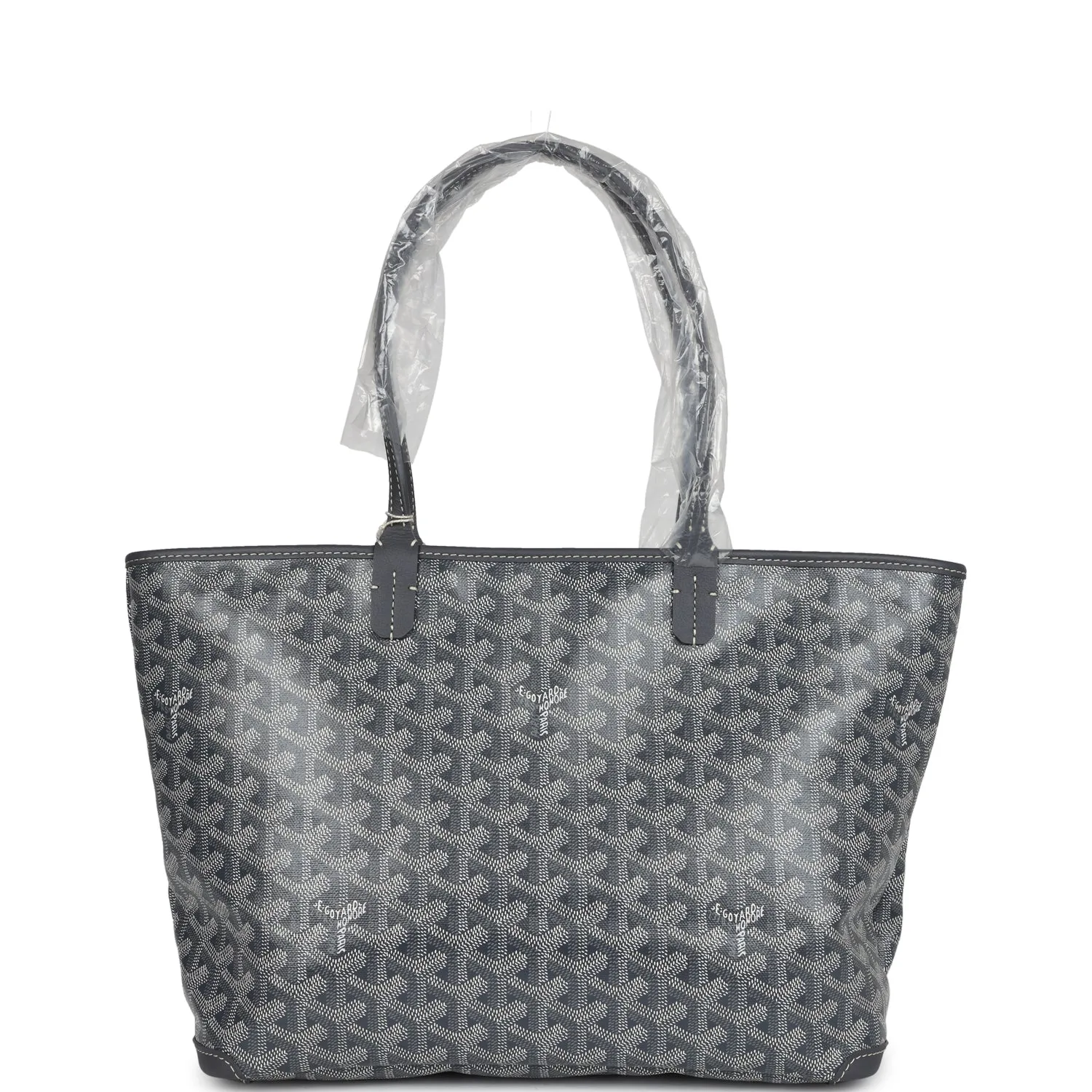 Goyard Goyardine Artois Tote PM Grey Canvas & Chevroches Calfskin Palladium Hardware