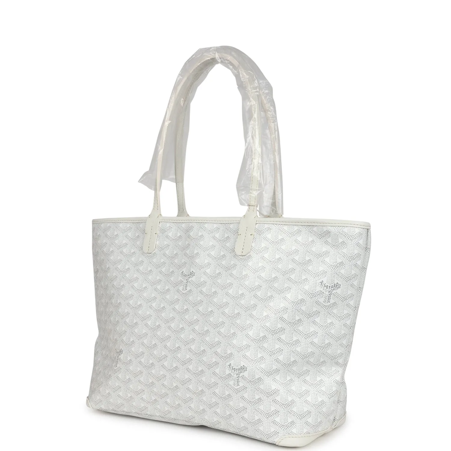 Goyard Goyardine Artois Tote PM Grey Canvas & Chevroches Calfskin Palladium Hardware