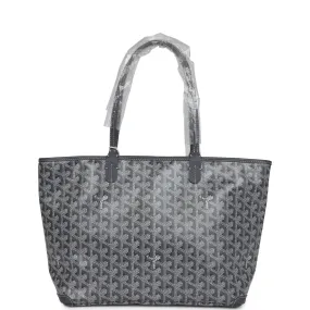 Goyard Goyardine Artois Tote PM Grey Canvas & Chevroches Calfskin Palladium Hardware