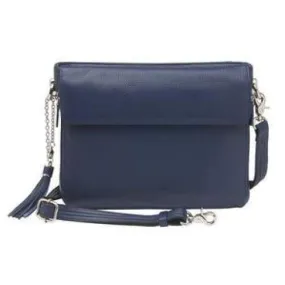 GTM Original Indigo RFID Lined Clutch with built in wallet