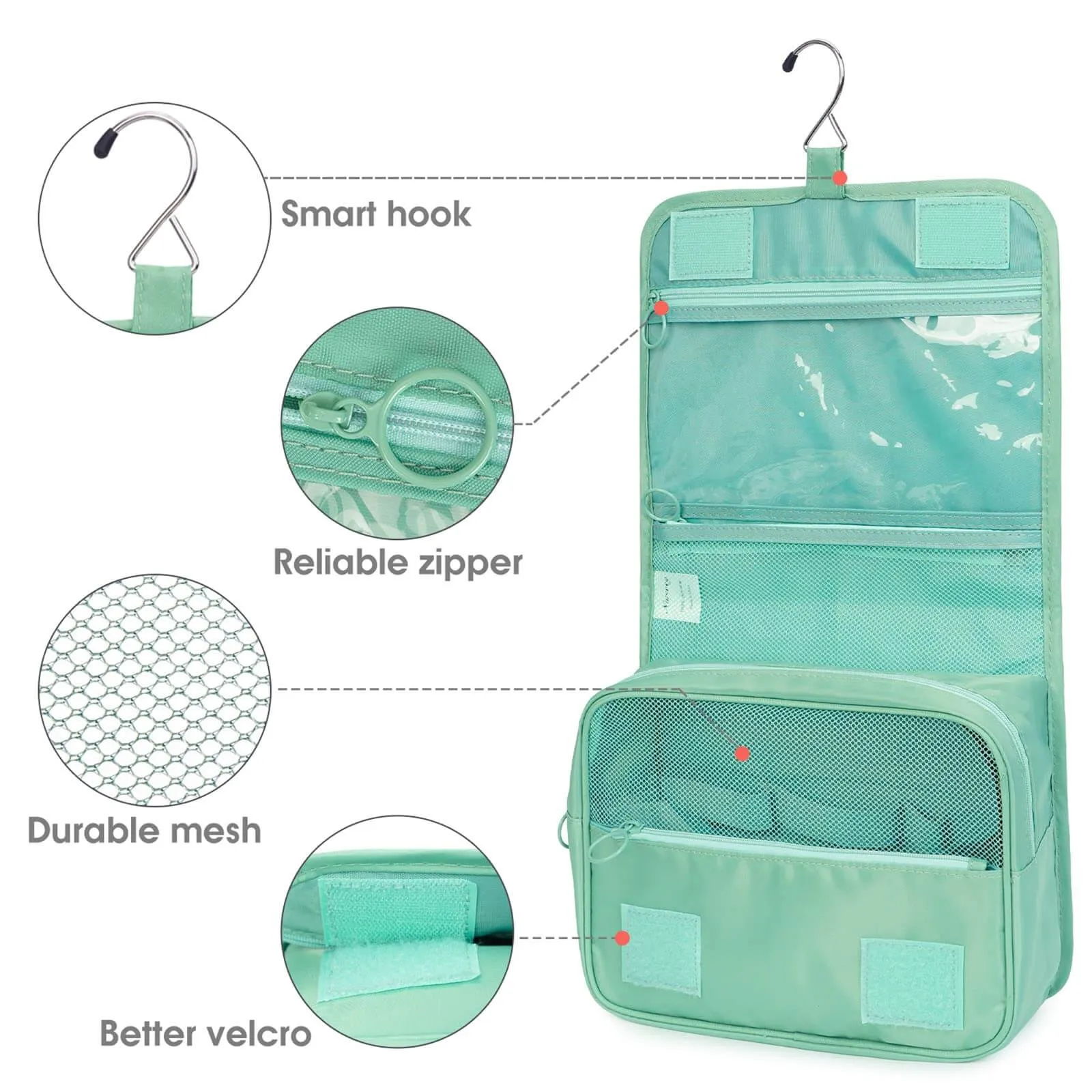 Hanging Travel Toiletry Make up Organizer Bag Pure Color