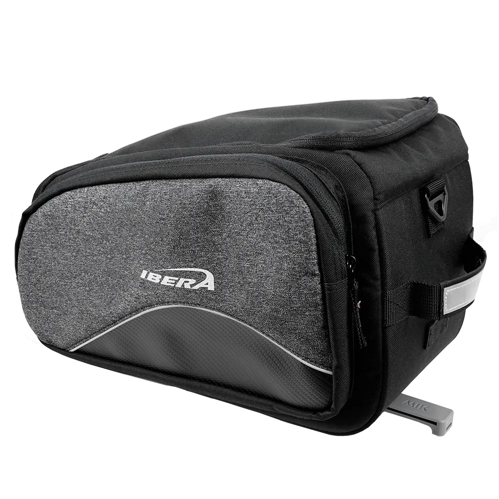 IBERA Bike MIK Trunk Bag Expandable Quick-Release Commuter Rear Seat Bag (Compatible with MIK Racks Only) | IB-BA25