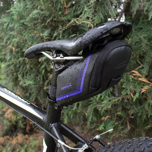 IBERA Strap-on Water-Resistant  Bike Saddle Bag |  IB-SB16-M