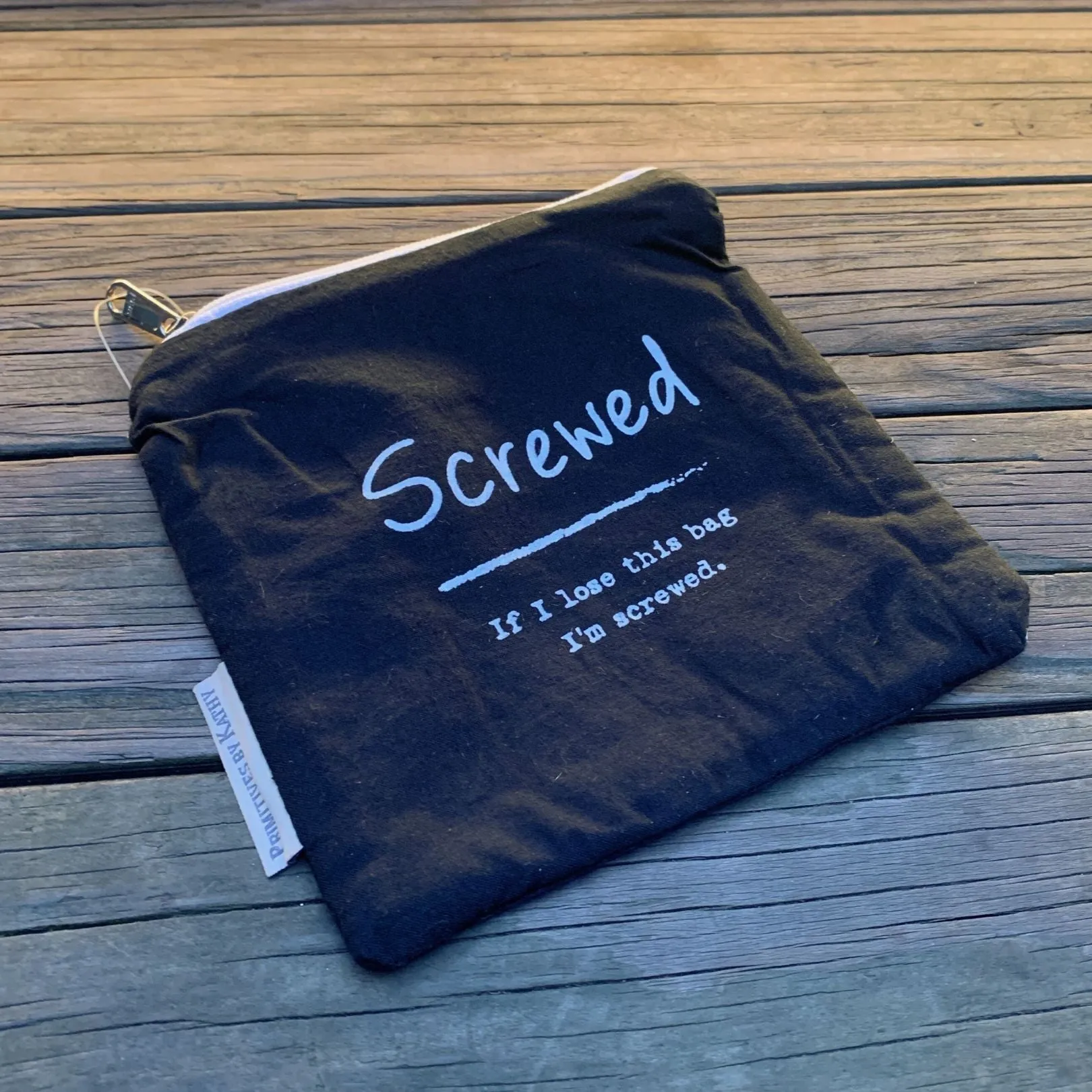 If I Lose This Bag I'm Screwed Everything Pouch | Cotton Zipper Bag | 7" x 6.50"