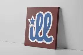 ILL Logo Canvas | ILL Logo Maroon Wall Canvas