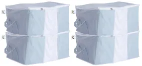 Kuber Industries 4 Piece Non Woven Underbed Storage Organiser Set (Grey)