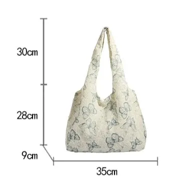 Lace Butterfly Canvas Tote Bag