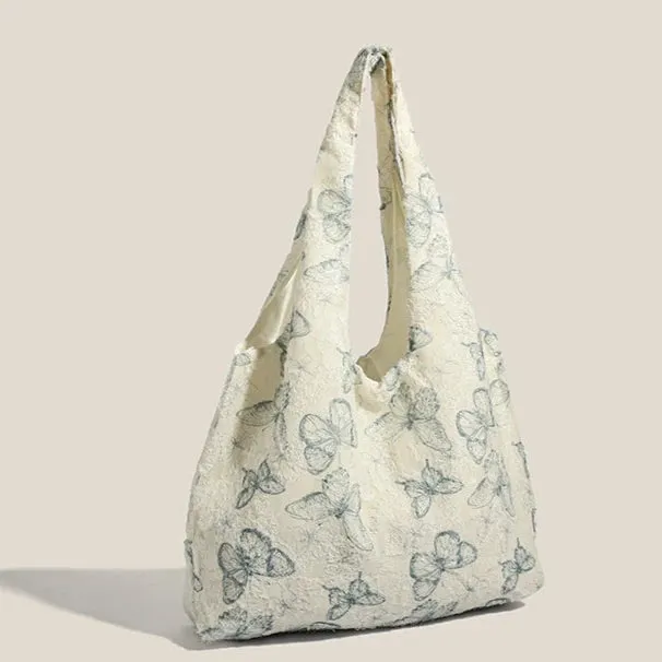 Lace Butterfly Canvas Tote Bag