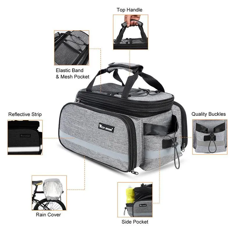 Large Capacity Rainproof Bicycle Rear Rack Bag