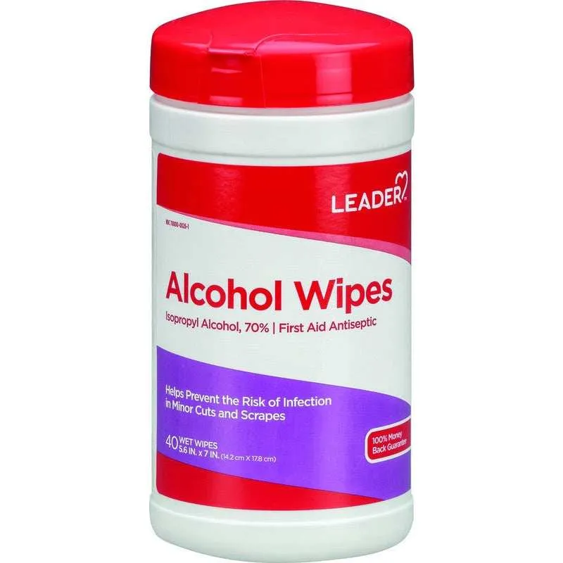 Leader 70% Isopropyl Alcohol Wipes - 40 Ct