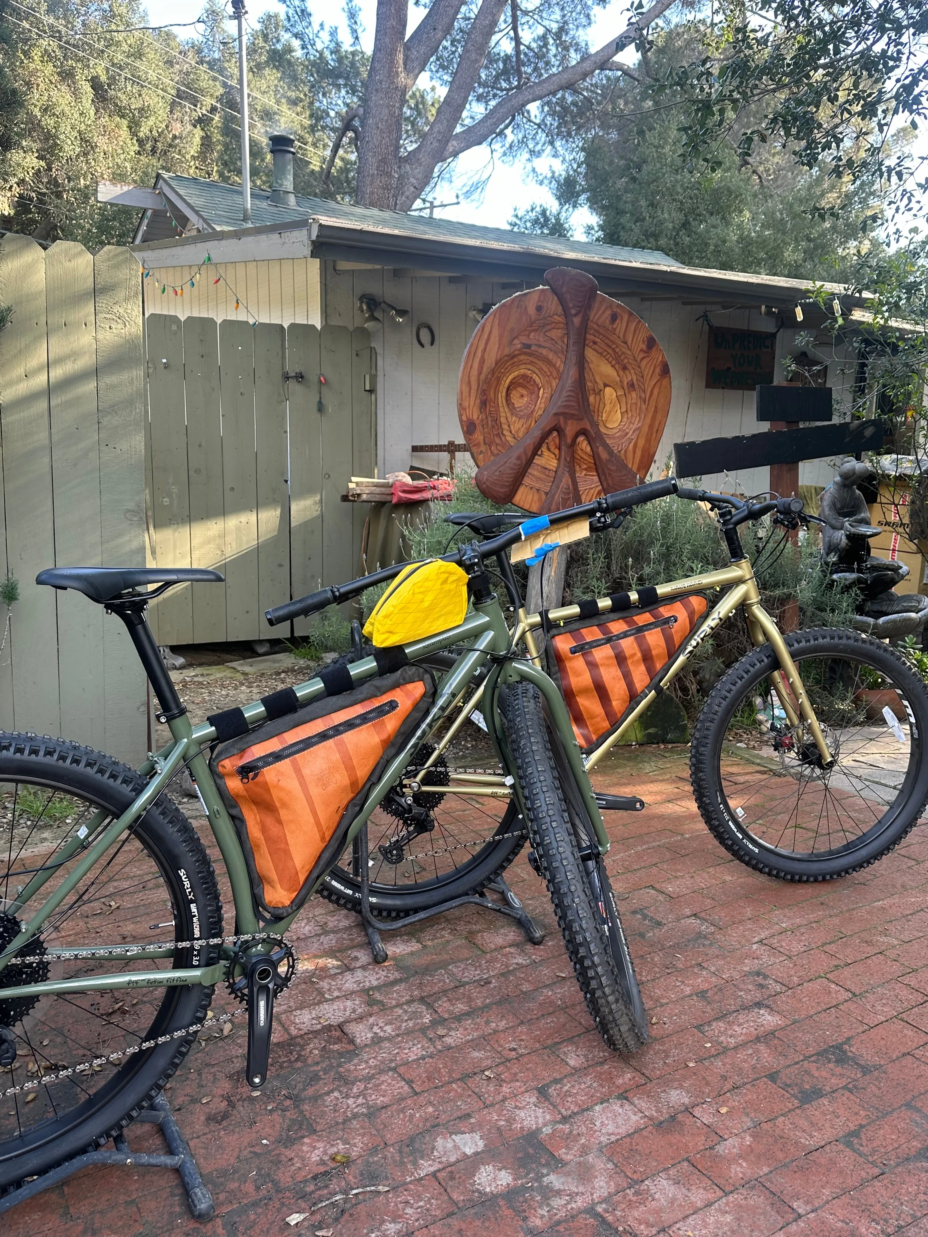 Leather and Canvas Frame Bag