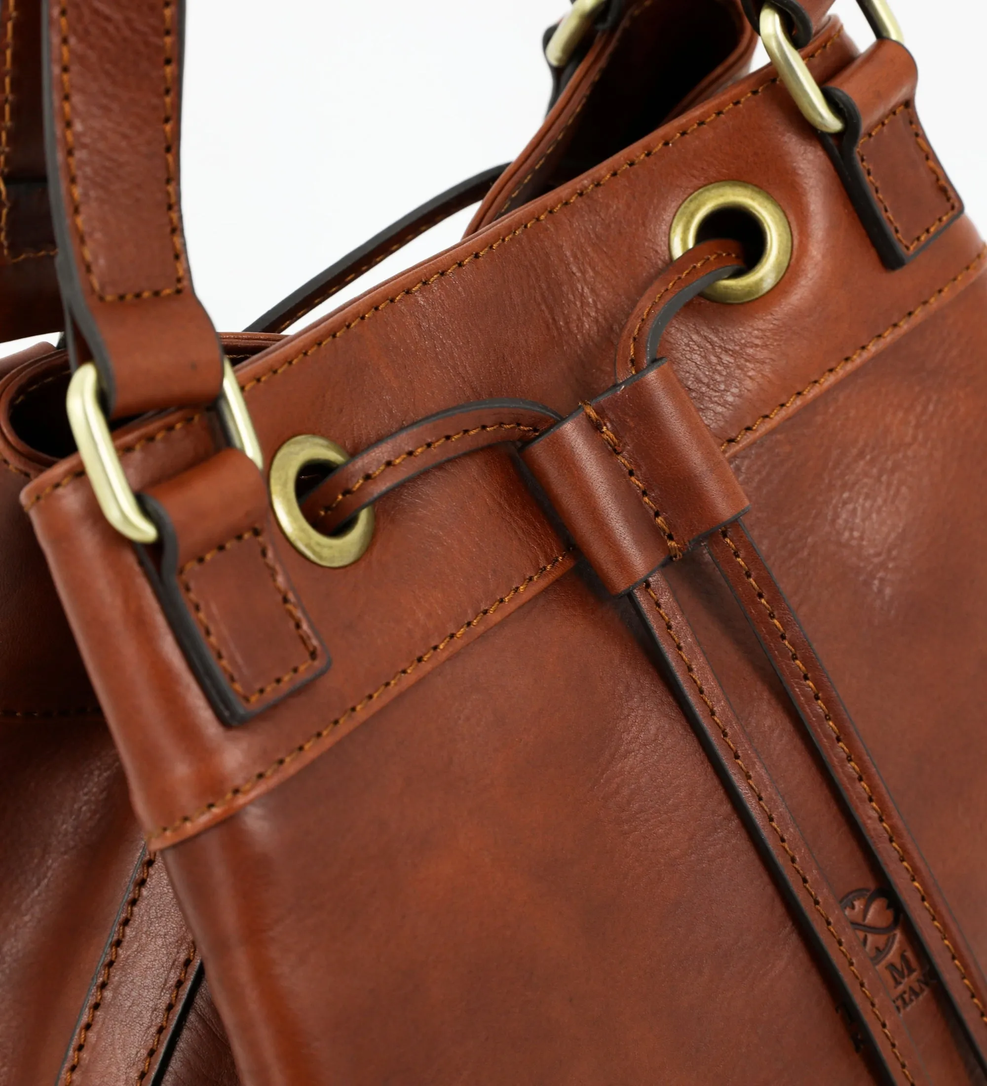 Leather Bucket Bag for Women - Light In August