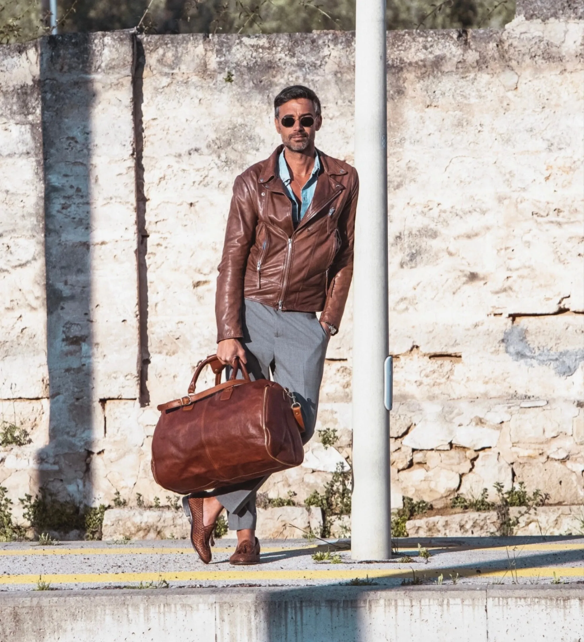 Leather Garment Bag Duffel Bag - Paradise Lost