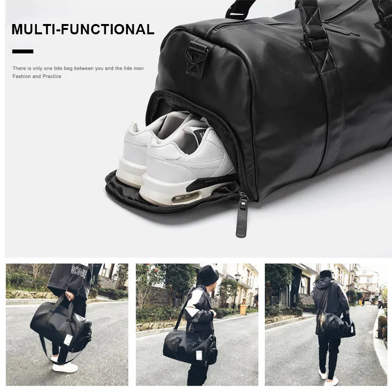 Leather Sport Travel Duffle Bag