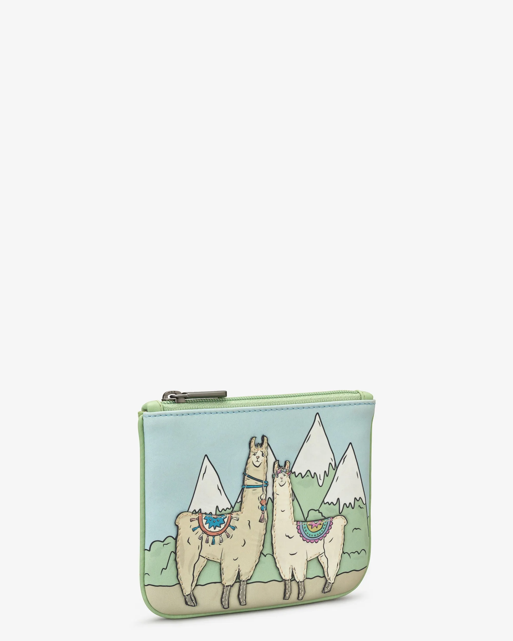 Llamas Zip Top Leather Purse