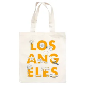 los angeles font grocery tote