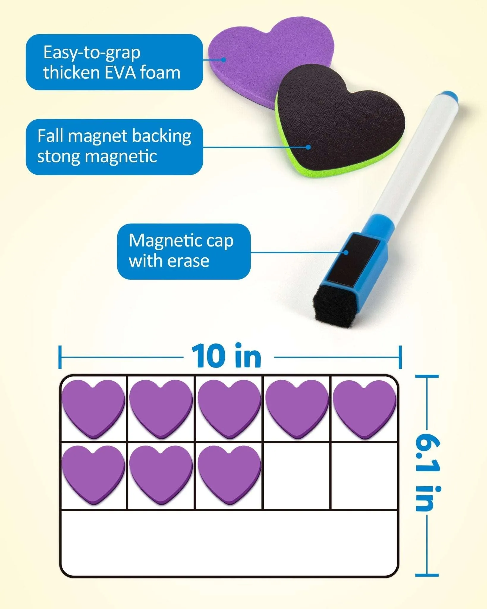 Love Shape Magnetic Ten-Frame Set