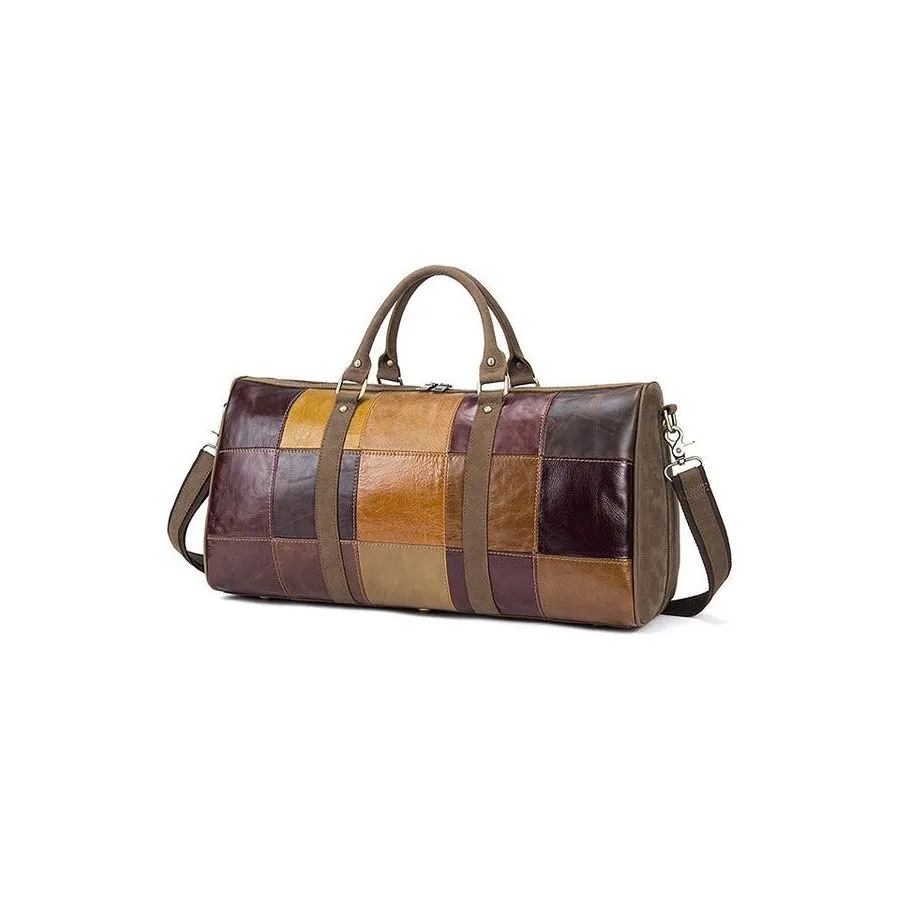 LuxeLeather Exotic Pattern Travel Duffle Bag