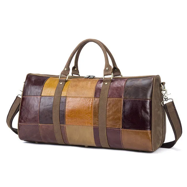 LuxeLeather Exotic Pattern Travel Duffle Bag