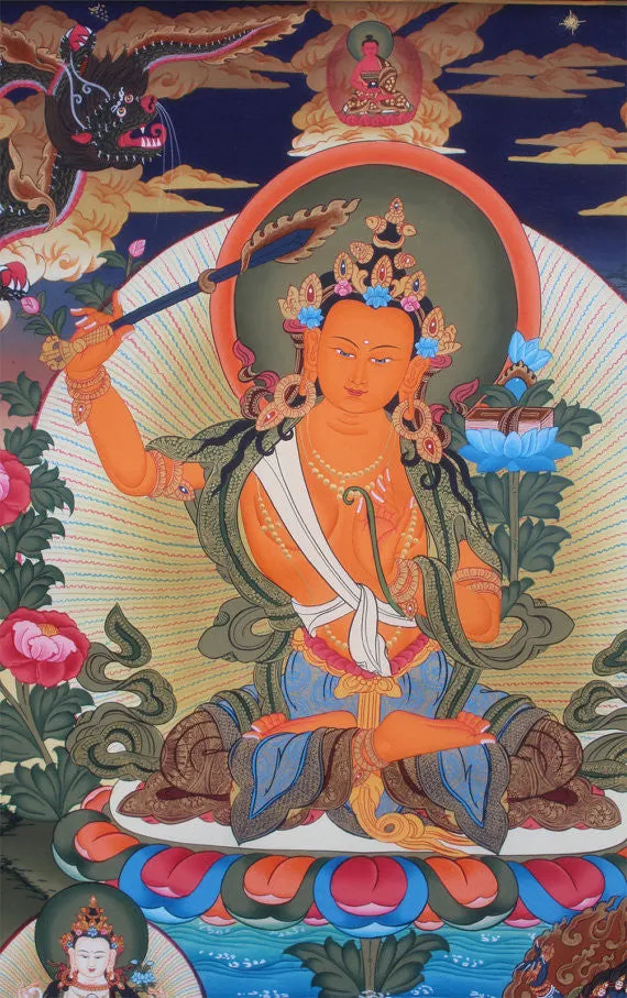 Manjushree Buddhist Thangka 71X50cm