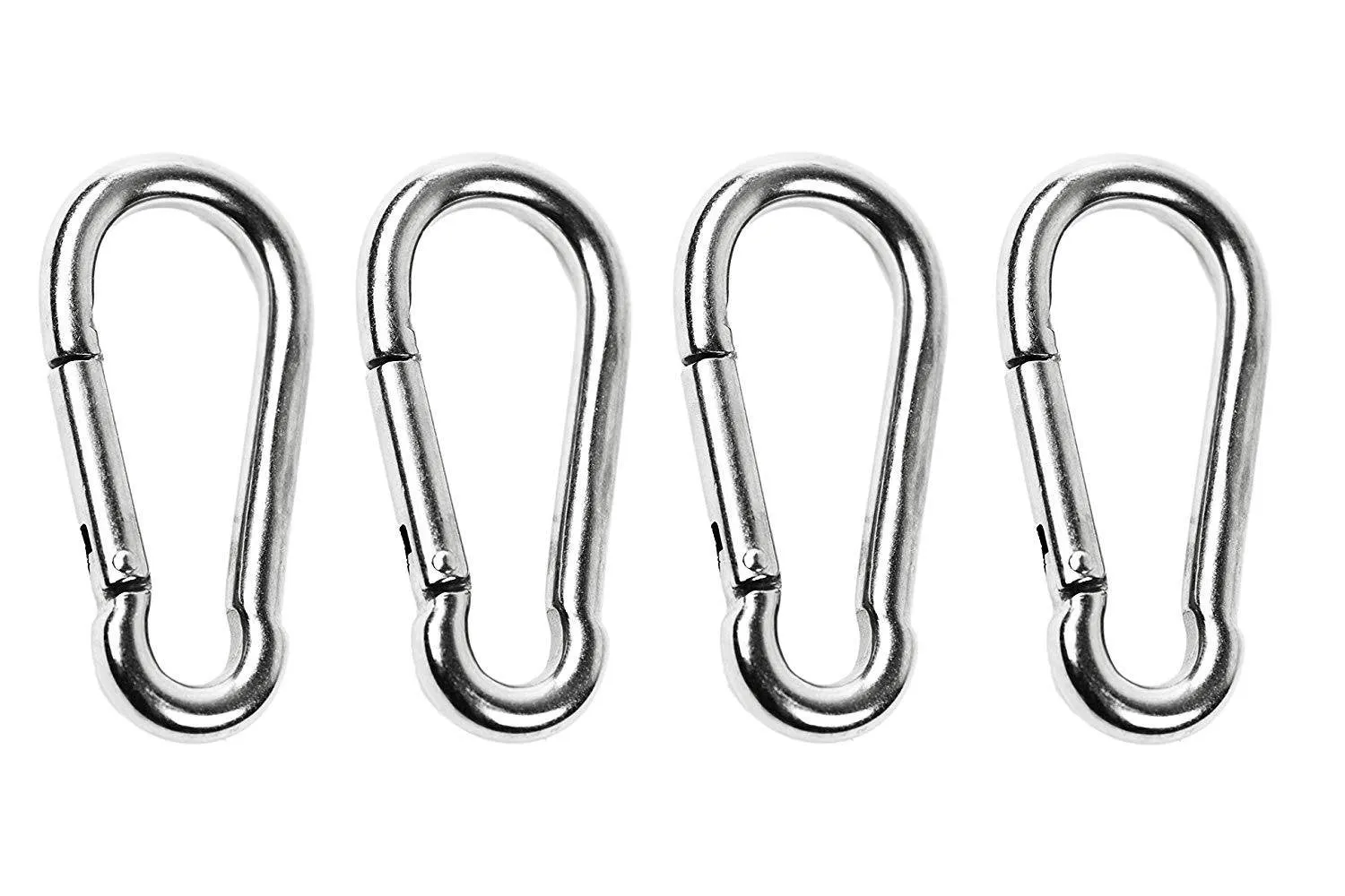 Marine City 316 Stainless-Steel 2-3/4” Carabiners/Clip Snap Hook for Climbing, Fishing, Hiking (4pcs)